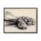 Stupell Industries Dog Paw Charcoal Design Minimal Tan Black in Black Frame Wall Art
